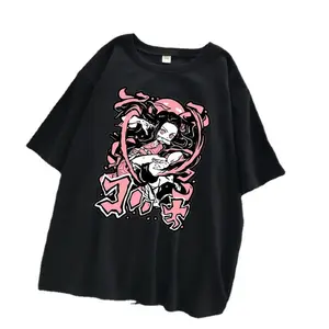 도매 핑크 애니메이션 만화 인쇄 대형 Alt 옷 파스텔 고스 티셔츠 소녀를위한