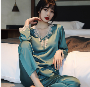Pigiama due pezzi Set di indumenti da <span class=keywords><strong>notte</strong></span> caldi abbigliamento da <span class=keywords><strong>notte</strong></span> da <span class=keywords><strong>notte</strong></span> abito da casa autunno inverno Pjama pantalone a maniche lunghe per donna - Product Image 2