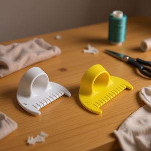 Herramienta de costura con bloqueo de puntada de borde de plástico, 50 mm, blanco y amarillo, para principiantes y personas mayores en la costura a máquina - Product Image 2