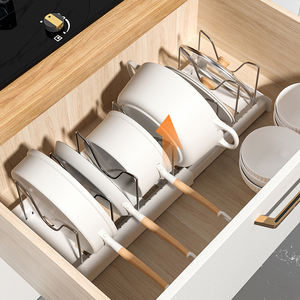 Organisateur de cuisine <span class=keywords><strong>DIY</strong></span> Pots réglables <span class=keywords><strong>Couvercle</strong></span> Casseroles Cabinet Autres accessoires Supports de <span class=keywords><strong>rangement</strong></span> en métal pour la maison <span class=keywords><strong>Rangement</strong></span> en acier inoxydable pour la cuisine - Product Image 4