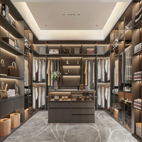 Systèmes de dressing sur mesure de luxe modernes, armoires de chambre en bois pour vêtements, placards à portes pliantes, dressing ouvert
