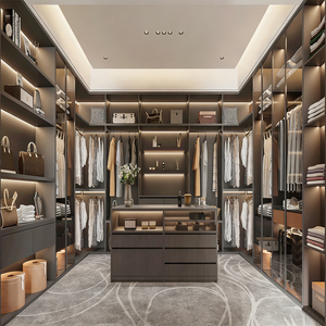 Systèmes de dressing sur mesure de luxe modernes, armoires de chambre en <span class=keywords><strong>bois</strong></span> pour vêtements, placards à portes pliantes, dressing ouvert - Product Image 2