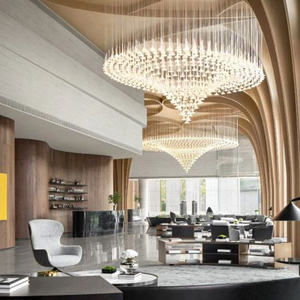 Candelabros de hotel personalizados no estándar Salón de bodas Villa Trompeta en forma de acrílico Lámpara colgante - Product Image 4