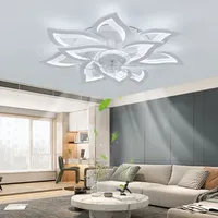 Ventilateur de plafond LED moderne avec lumière 92W, télécommande intelligente, matériau ABS, intensité réglable pour salon et chambre à coucher