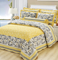 Ensemble de couette en coton à motifs floraux avec oreiller, 3 pièces, réversible, doux, à carreaux, couvre-lit floral