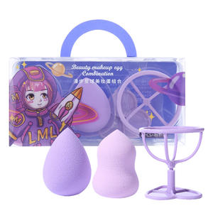 Juego de Esponjas de Maquillaje LMLTOP de 3 Piezas, Forma de Calabaza, Poliuretano Hidrofílico, con Soporte de Almacenamiento - Product Image 3