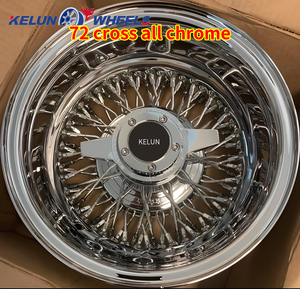 ล้อแม็กซ์โครเมียมแบบ Lowrider 13x7 รุ่น Reverse 72 ซี่ลวดไขว้ 3 แถบ แบบถอดได้ - Product Image 3