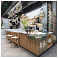 Comptoir de caisse en marbre et acier inoxydable pour restaurant, café, avec éclairage LED écologique et durable