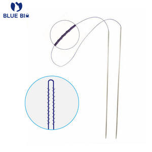 ไหมคอลลาเจนเกาหลีสำหรับเติมเต็มริ้วรอยรอบดวงตาและเส้นคิ้ว แบบเข็มคู่ แคนนูลา วี-ลิฟท์ คอจ พีดีโอ เข็มคู่ ดูดซึมได้ - Product Image 1