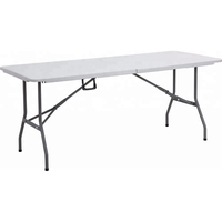 Table de pique-nique pliable de style moderne, meubles de camp à manger en plein air pour banquet, cadre en aluminium, plastique pour pique-nique et camping