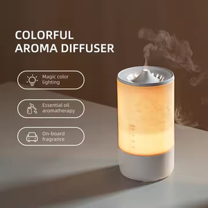 เครื่องพ่นน้ำมันหอมระเหยพร้อมอโรมาเธอราพีเจ็ดสีไฟ LED แบบพกพาสำหรับใช้ในบ้านและรถยนต์ - Product Image 1