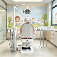 Fauteuil dentaire monobloc au sol avec système de désinfection intelligent et grande double bouteille d'eau, moteur LINAK
