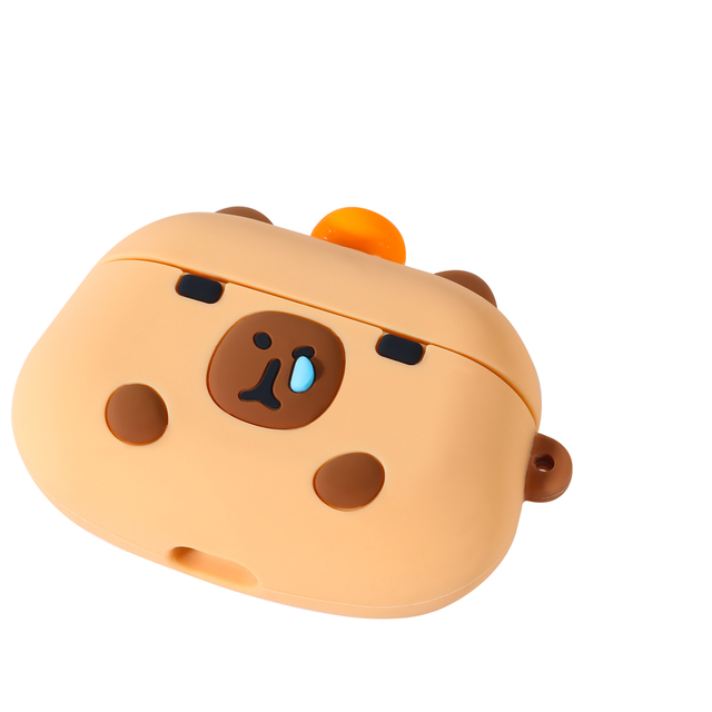 Luxury Kawaii 3D Cute Cartoon Capybara Silicone Earphone Cases for AirPods Pro 2nd 3rd Generation Cover Wireless Headset Box
