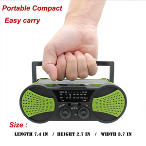 Radio d'urgence Portable résistante aux intempéries à l'ouragan manivelle batterie solaire alimentation AM FM NOAA SOS alerte chargeur de téléphone portable <span class=keywords><strong>musique</strong></span> - Product Image 2