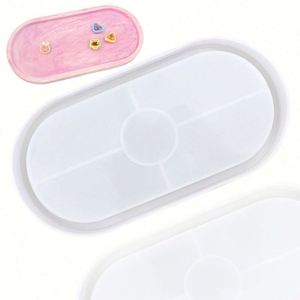 Molde de silicona grande elíptico para posavasos de resina epoxi, para hacer manualmente, DIY, tapete de corte OEM/ODM - Product Image 1