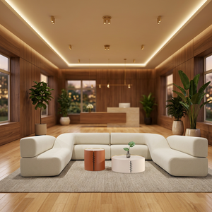 Canapé en <span class=keywords><strong>tissu</strong></span> en forme de U, moderne et simple, ensemble de canapés amovibles et lavables, table basse en éponge, ensemble de meubles complet pour - Product Image 2