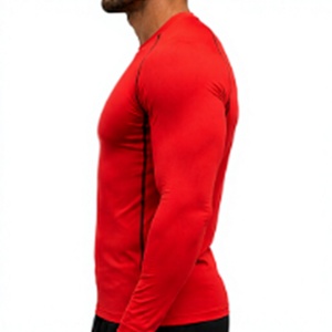 HAWK SPORTS INDUSTRIES Men Knitted Polyester Compression Body Shaping Long Sleeve Crew Neck Solid Quick Dry Sporty Base <b>Top</b> - Product Image 3