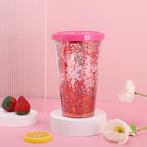 Vaso de plástico para fiestas con impresión personalizada, doble pared, 450 ml, popular vaso para bebidas frías. - Product Image 1