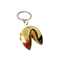Porte-clés en métal personnalisé biscuit de fortune en or en alliage de zinc pour les mariages douche nuptiale ou pendaison de crémaillère