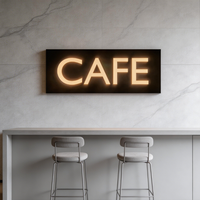 ADMAX Enseigne néon LED 3D personnalisée 40x120cm, lettres en acrylique, bannière pour publicité, nom de magasin, maison et bâtiments, logo extérieur