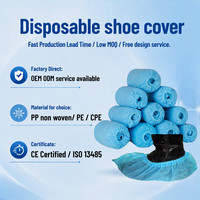Couvre-chaussures jetables médicaux pour l'industrie alimentaire, 17*40cm, 25gsm, antidérapants, en tissu non tissé