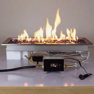300*900mm Rectángulo Drop-In Control remoto Fire Pit Pan Acero inoxidable 92.000 BTU <span class=keywords><strong>Gas</strong></span> <span class=keywords><strong>Natural</strong></span>/<span class=keywords><strong>Propano</strong></span> DIY <span class=keywords><strong>Gas</strong></span> al aire libre Fire Pits - Product Image 2