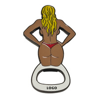 Bikini de plage moyen art déco en forme de dame décapsuleur magnétique de réfrigérateur en métal promotionnel portable souvenir touristique