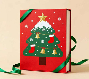 Custom Magnetic Gift <b>Box</b> <b>Set</b> with Tissue Paper Ribbon Bow for Christmas Corporate Gifting - Product Image 1