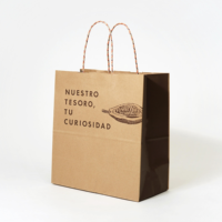 Sac à provisions en papier Offre Spéciale, sac à emporter avec Logo personnalisé, sac en papier Kraft brun