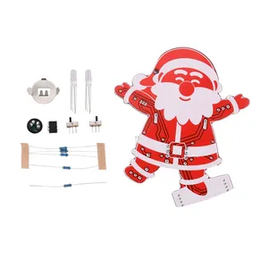 Santa Claus âm nhạc điện tử DIY Kit LED Hàn thực hành giáng sinh trang trí cây Mặt dây chuyền