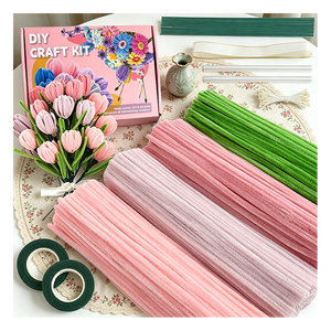 วัสดุงานฝีมือ DIY สีสันสดใสสำหรับโครงการการศึกษาในโรงเรียน ท่อเชนิลล์ขนาด 10 มม. สำหรับตกแต่งทำมือและงานศิลปะจากท่อเชนิลล์ - Product Image 4