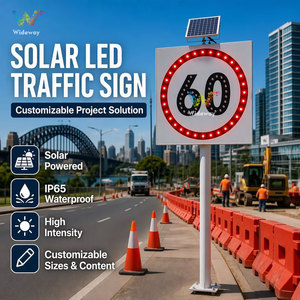 Cartello Stradale LED Solare Personalizzabile, Limite di Velocità 40 60 80, Segnale IP65 Impermeabile in Alluminio per Sicurezza Stradale e Progetti Comunali - Product Image 1