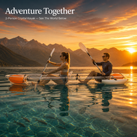 Kayak transparent en polycarbonate pour 2 personnes, idéal pour les centres de villégiature, les mariages, la photographie aquatique et les sports nautiques - Vente flash