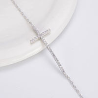 Bracelet à breloques unisexe en argent sterling 925 plaqué rhodium et zircon pour femmes pour fête et cadeau