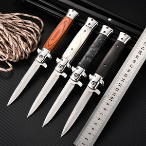 Cuchillo Plegable de Acero Inoxidable 5Cr13 de Grado Industrial Personalizable, Mango de Madera, para Campamento, Supervivencia, Caza, OEM/ODM - Product Image 1