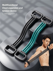 Extenseur de poitrine à 6 tubes avec bande de résistance, outil d'entraînement à domicile pour l'épaule, le dos et la poitrine, extenseur de bras élastique - Product Image 4