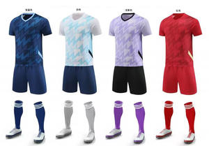 ชุดเสื้อฟุตบอลที่มีชื่อเสียงชุดฝึกฟิตเนสชุดเล่นฟุตบอลที่ใส่ได้พอดีเสื้อเจอร์ซีย์พิมพ์หมายเลขทีม - Product Image 2