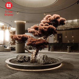 Muebles Modernos de Lujo para el Vestíbulo de Hoteles, Mostradores de Recepción de Madera de Alta Gama con Iluminación LED y Vitrina - Product Image 3