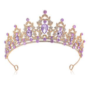 Accessori colorati per capelli da principessa corona di cristallo Tiara - Product Image 3