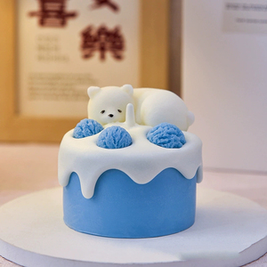 เทียนหอมระเหยถั่วเหลืองทรงหมีสีฟ้ารูปหมีเทียนหอมระเหยขี้ผึ้งถั่วเหลืองใช้ตกแต่งเป็นของขวัญสำหรับแขกวันหยุดคุณครู - Product Image 1