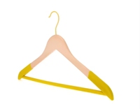 Cintres à vêtements en bois colorés de luxe personnalisés avec épaule floquée et barre ronde en velours antidérapante