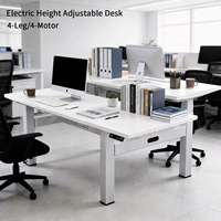 Escritorio Ergonómico de Altura Ajustable Eléctrico con 4 Patas y Cuatro Motores, Moderno y Resistente, para Uso en Oficina y Computadora