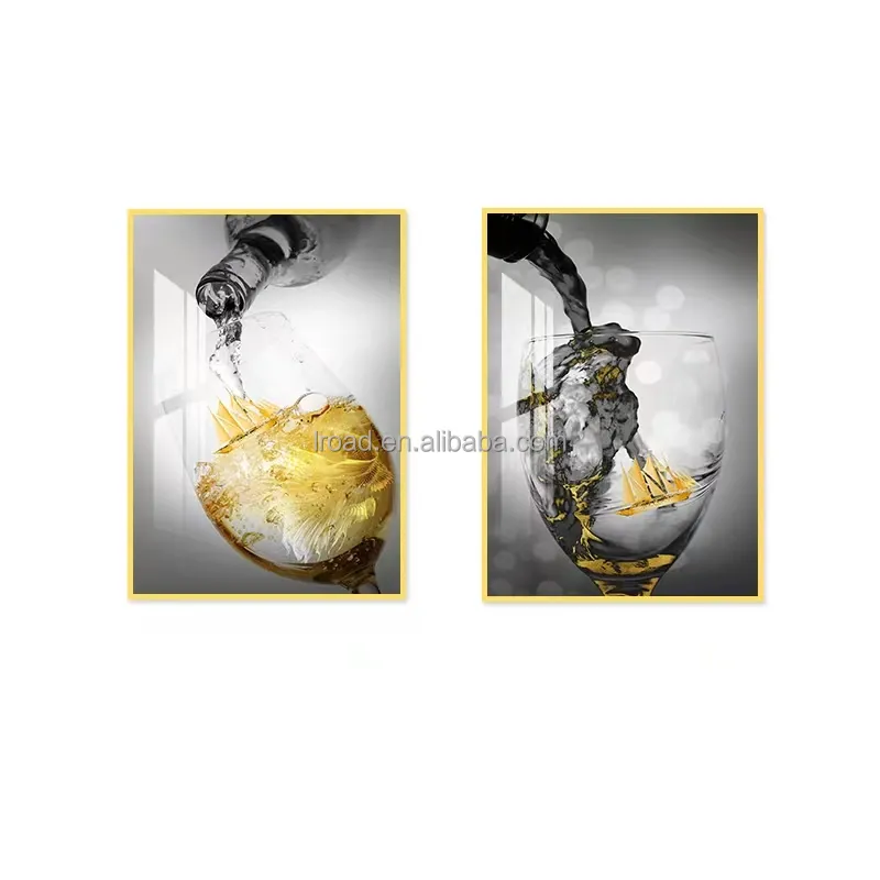 Weinglas Leinwand Malerei Licht Luxus Poster und Drucke Wohnzimmer Home Decor Wand kunst Bild