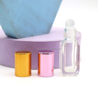 3ml New Style Bottle Roll on Bottle Square Thick Bottom Parfum Huile Essentielle Verre Roller Ball Bottle