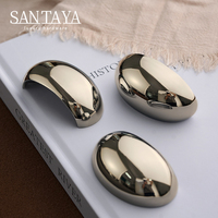 Poignées Santaya en laiton nickelé argenté en forme de coquille pour armoires de cuisine, commodes de chambre et poignées de meubles
