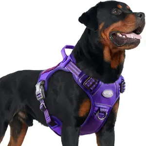 OEM Harnais de gilet violet pour grand chien personnalisé Fabricant de haute qualité Harnais d'entraînement réfléchissant sans traction Harnais tactique pour chien