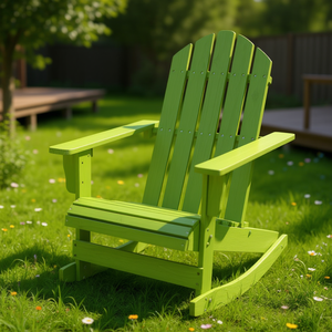 <b>Green</b> Fir Wood Garden <b>Rocking</b> <b>Chair</b> Standard Size Durable Outdoor Furniture Rustic Design - Product Image 2