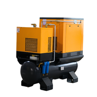 Compresseur d'air à vis AC industriel 7,5 kW 10 CV sans huile, refroidi par air, stationnaire, 220 V monophasé, petit, silencieux, avec réservoir et moteur