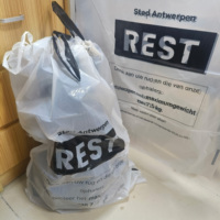 Sacs poubelles à cordon standard Antwerp REST, sacs poubelles en plastique blancs avec logo personnalisé imprimé, vente en gros d'usine