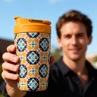 Vaso Aislado de Acero Inoxidable con Logotipo Personalizado, Taza de Café Moderna de Acero Inoxidable, Termo de Viaje con Tapa